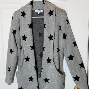 Verve Ami Gray Knit Cardigan with Star Detail